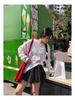 Women's Casual Long Sleeve Crew Neck Printed T-Shirt - Slimming, Sun Protection, Loose Fit, White Summer Cover-up.