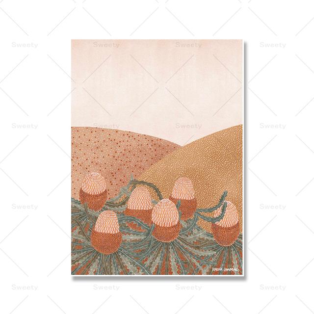 Eucalyptus Art Print Ocean Panda Oil Painting Poster Boho Banana Flower Wall Picture