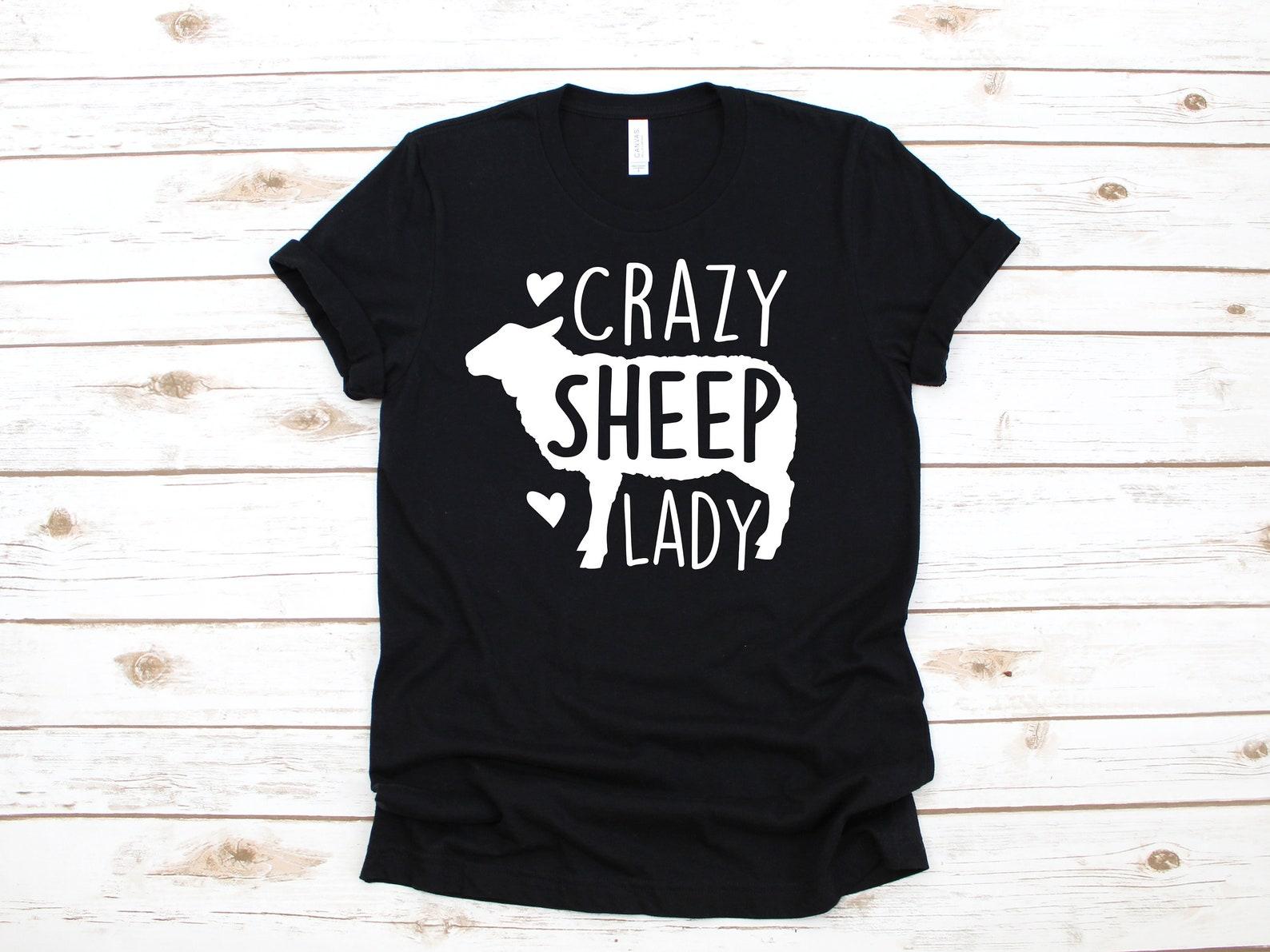 Crazy Sheep Lady T-Shirt, Funny Sheep Womens Tee, Tank Top, T-shirt, T-shirt,T-shirt, Kids Tee Apparel Gift XL