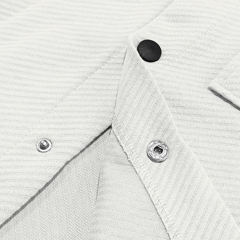 Autumn Casual Heavyweight Twill Lapel Long-sleeved Top European and American Single-breasted Men's Solid Color Slim-fit Jacket