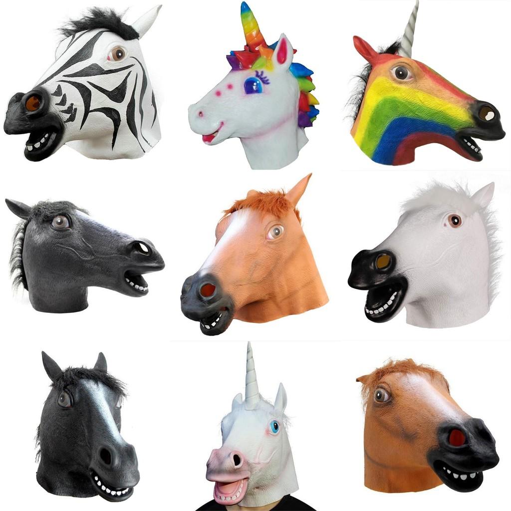 Unicorn Horse Mask Latex Costume For Halloween Party Cosplay