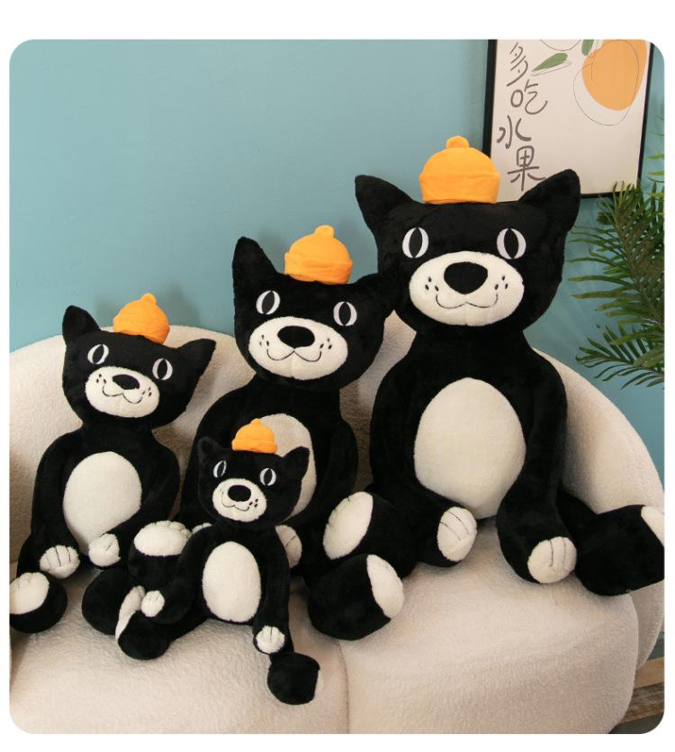 Black Cat Plush Toy - Cute Kitten Doll, Perfect Gift for Kids or Girlfriend's Birthday, Adorable Sleeping Companion.