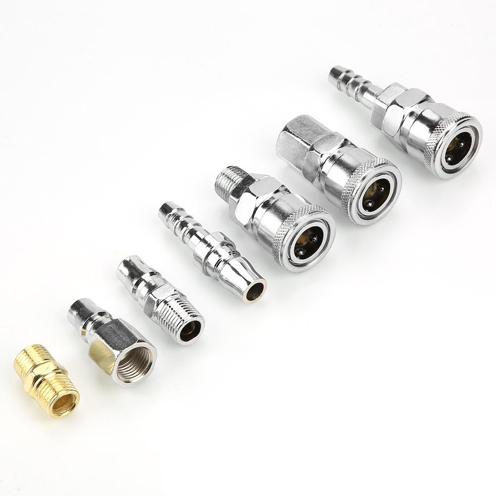 18pcs Line Hose Air Compressor Connector Quick Release Assembly Set 14" Pneumatic Iron Parts