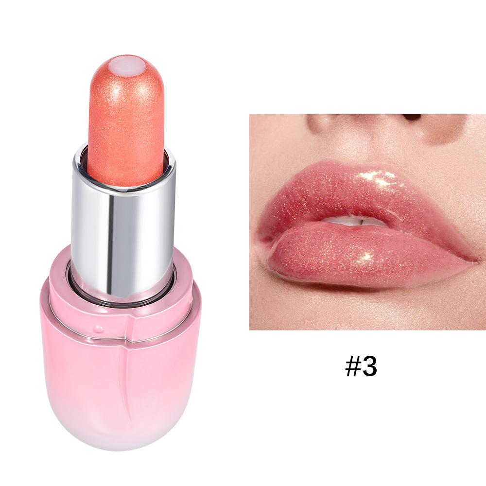 Sandwich Lipstick Pearlescent Long Lasting Waterproof Glitter Lipstick Shimmer Pearlescent Shiny Metallic Pink Lip Gloss Lip Glaze