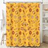 Charming Bath Curtain Set with Whimsical Cartoon Patterns Orange Yellow Shower Curtains for Bathroom Decorations in Various Size