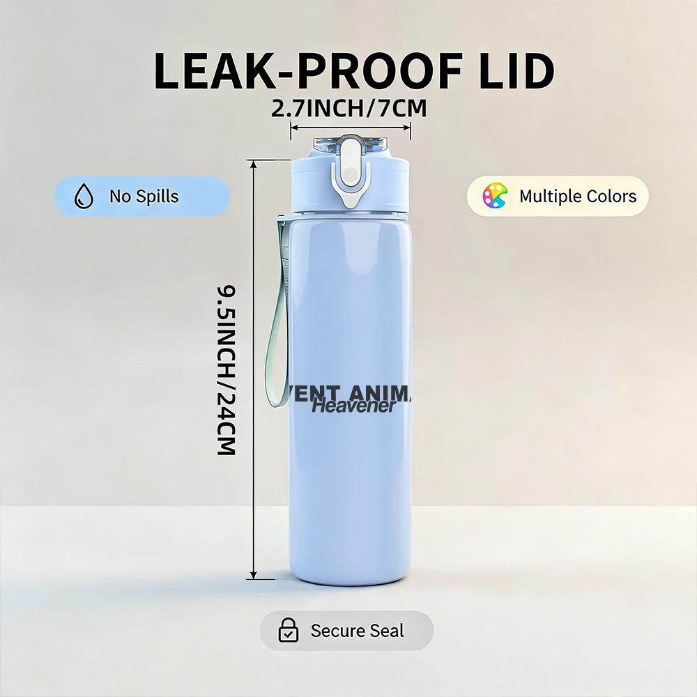 1PC Invictus Faint Text Minimal Print 750ml Colorful Plastic Sports Water Bottle Leakproof Pop Up Lid with Straw for Outdoor Work Home Use