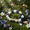Color Printing Christmas Dwarf Bracelet Elastic Rope Crystal  Flower  Bracelet  Party Favor
