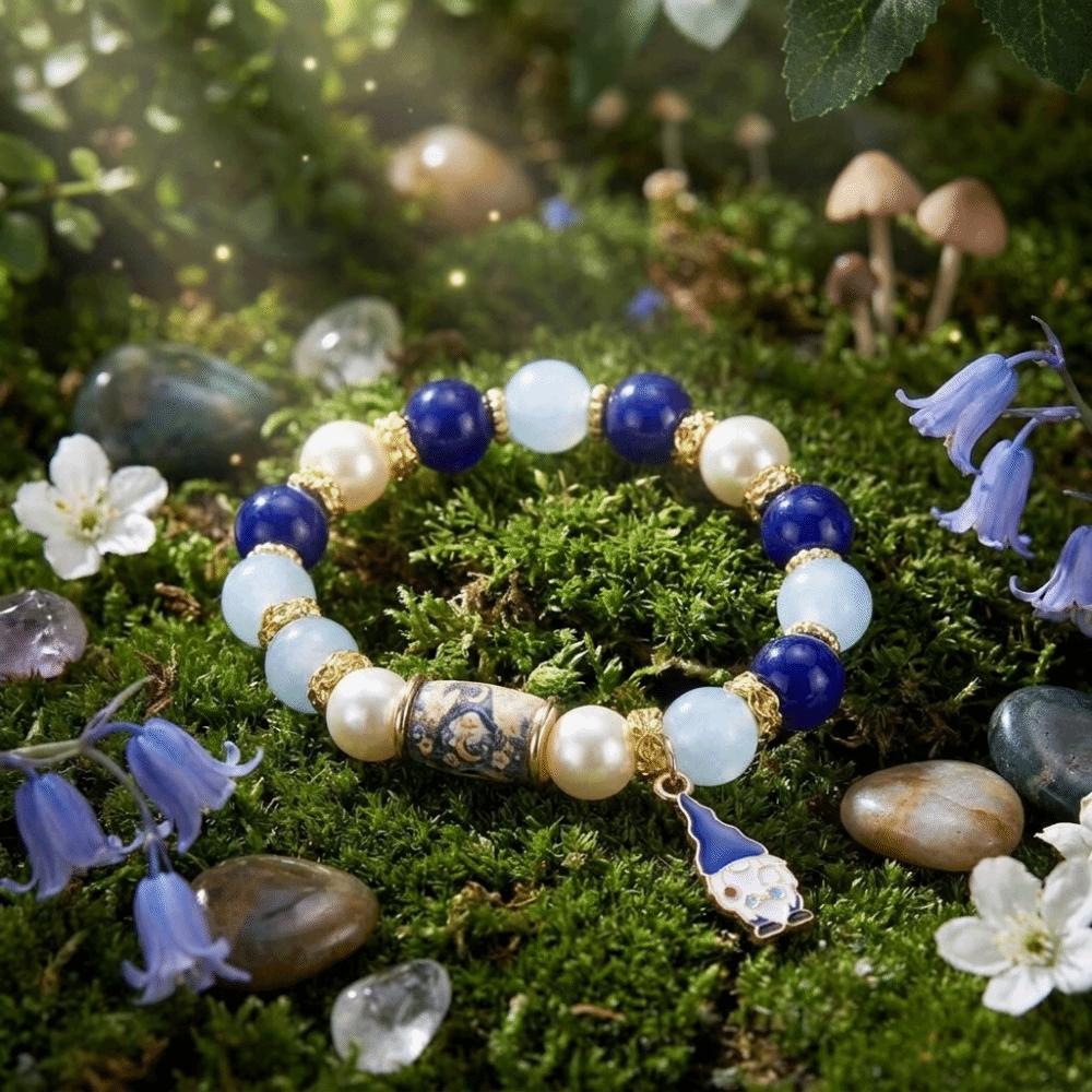 Color Printing Christmas Dwarf Bracelet Elastic Rope Crystal Flower Bracelet Party Favor