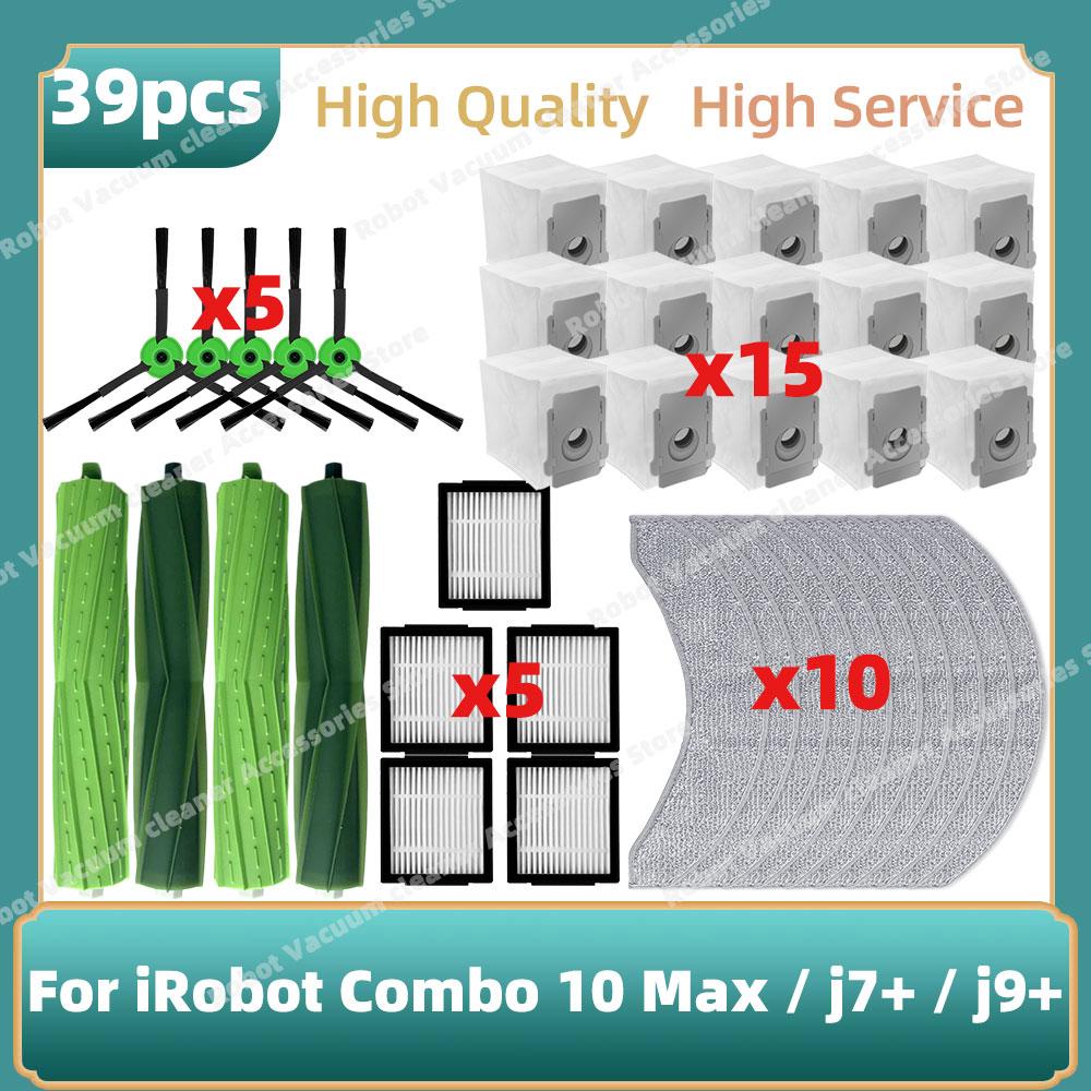 Compatible for iRobot Combo 10 Max /  J7+ / J9+ Main Side Brush Hepa Filter Mop Cloth Dust Bag Accessories Parts