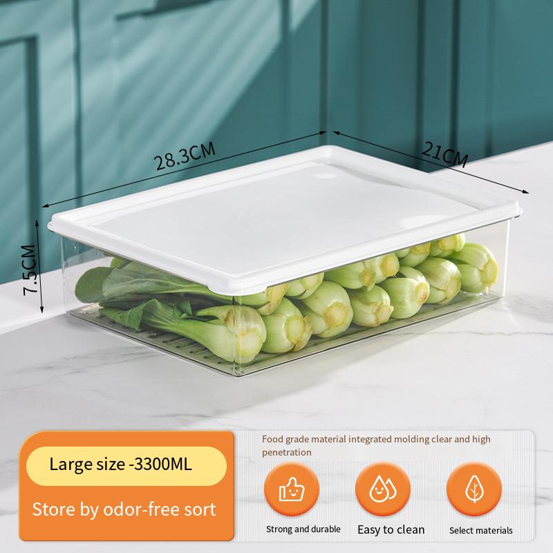 Transparent Plastic Refrigerator Storage Box Drawer Crisper Food Vegetable Egg Box Kitchen Hanging Storage Box Shelf Box