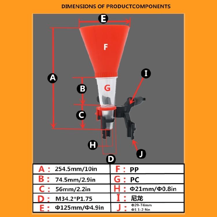 Engine Refueling Funnel with Adjustable Width Holdings Clamps Oil Filling Funnel