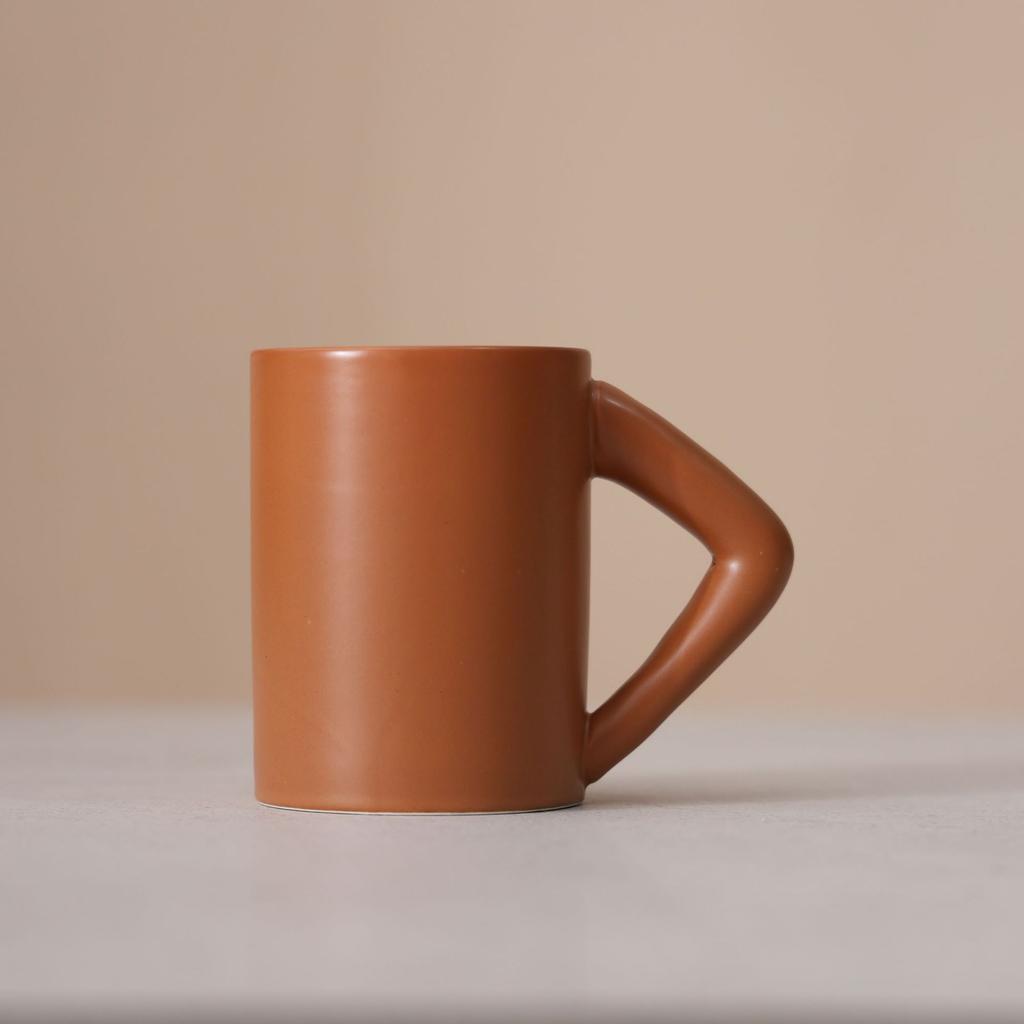 Ceramic Coffee Cup Large Capacity Macaron Color Mug Irregular Latte Cup