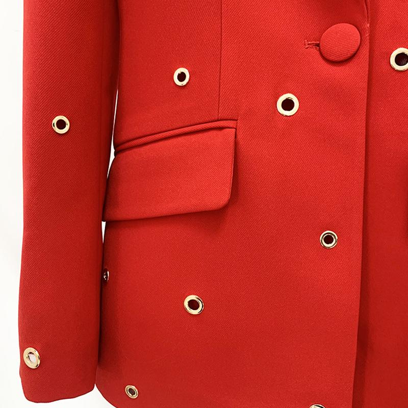 High Street Fashion Spring 2026 Metal Hole Single-Button Suit & Trousers Set