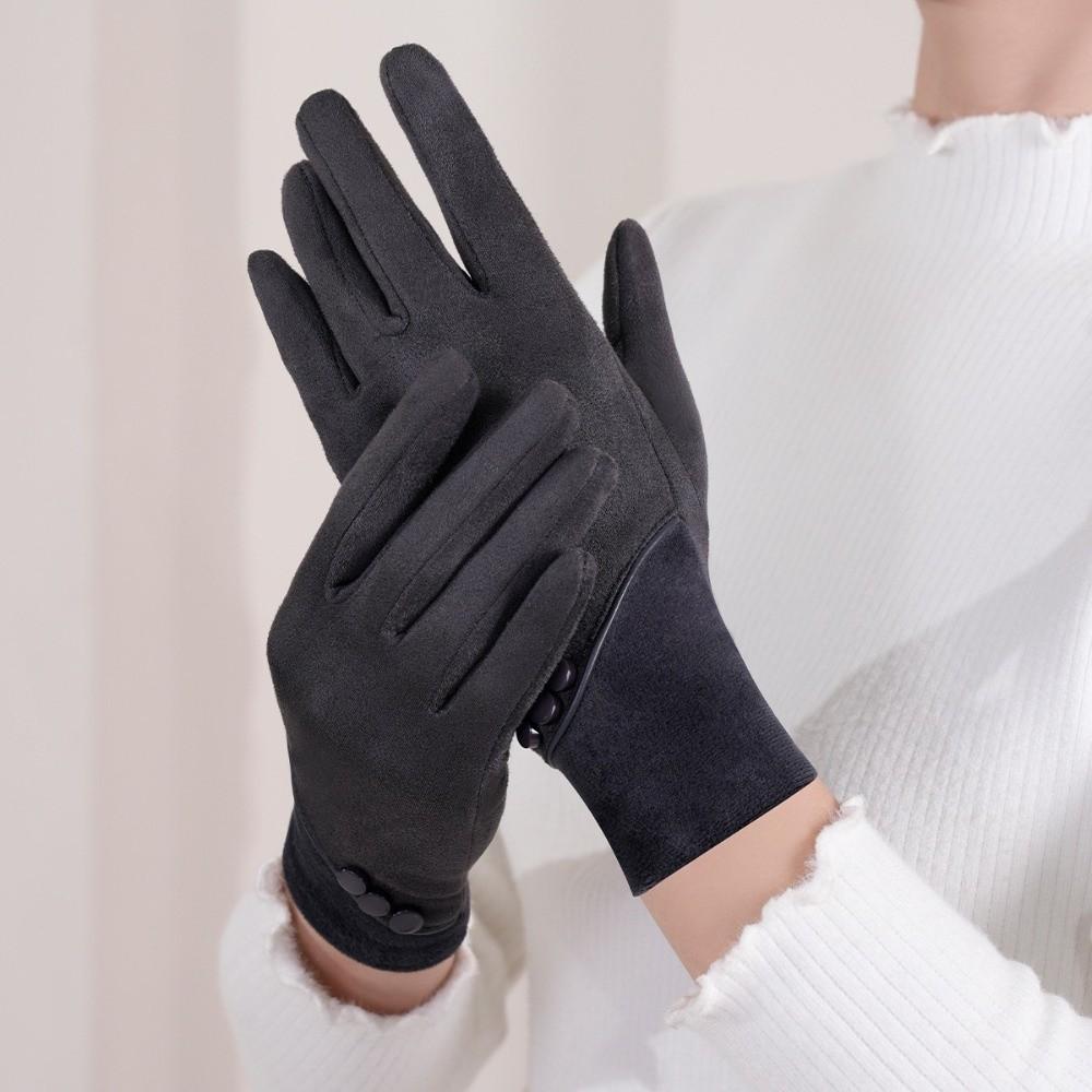 Warm Touch-Screen Gloves Thick Windproof Suede Gloves Practical Winter Thermal Gloves  Driving