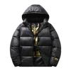 Men's High-End Black and Gold Cotton Hooded Winter Jacket – Warm, Thick, Windproof, Cold-Resistant Outerwear