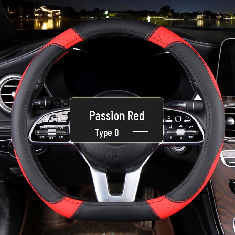 Women's Universal Cartoon Steering Wheel Cover - Four Seasons Carbon Fiber Texture