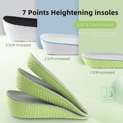N. 8 Modelli di aumento dell'altezza Solette per scarpe da ginnastica Soletta interna invisibile in memory foam Aumenta la crescita per scarpe Donna Uomo Cuscino