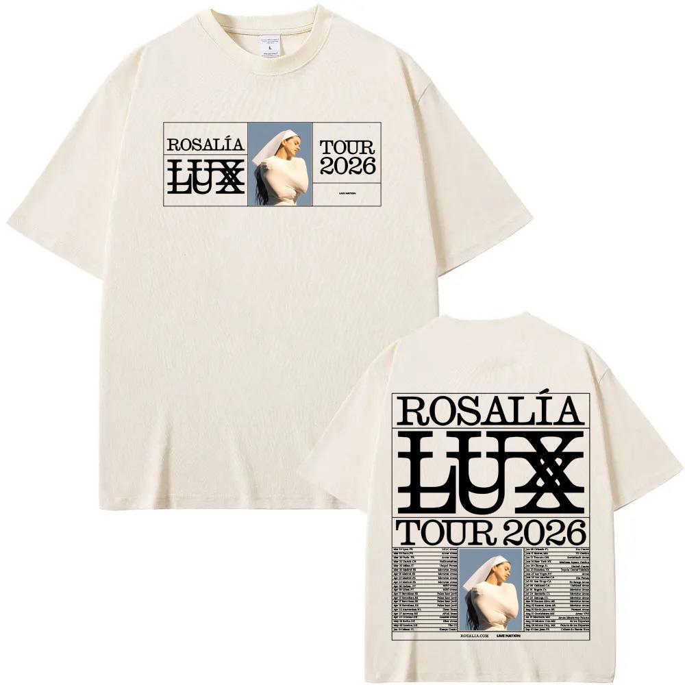 Rosalia Lux Tour 2026 T-Shirt 2026 Rosaia Wie Offizielle Website Hohe Qualität T-Shirt 100% Baumwolle Harajuku Rundhals T-Shirts
