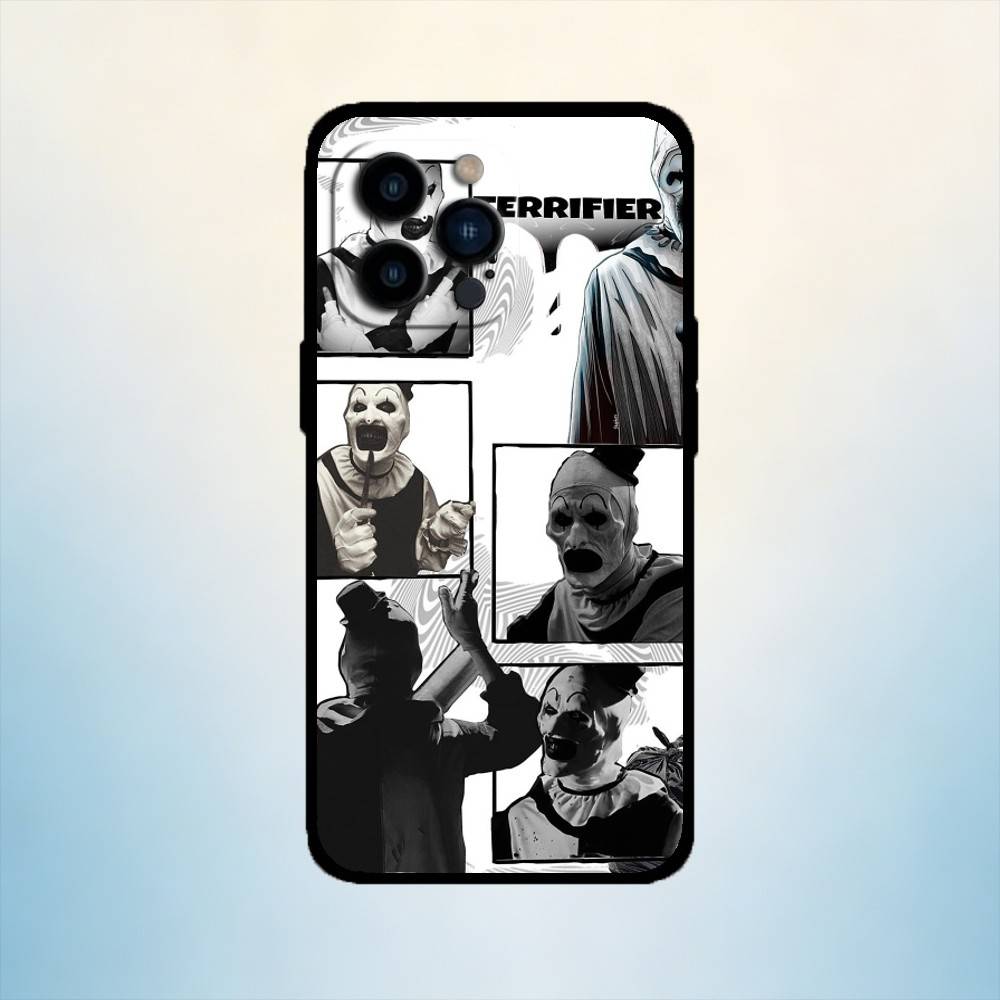 

AAA The-Clowns-horrors-T-Terrifier Phone Case For iPhone 17,16,15,14,13,12,11 Plus,Pro Max,XS,Soft Silicone Black Cover iPhone14Pro