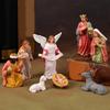 Christmas Nativity Figurines Holy Family Figure with Donkey Nativity Figure,Table Ornament Religious Christmas Decors