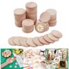 1.5cm-5cm Natural Wood Slices Unfinished Wooden Round Pieces Blank Natural Wooden Circle Cutouts for DIY Crafts Drawing