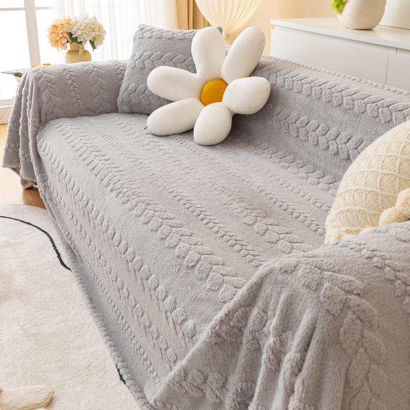 

Winter Thickened Sofa Cover Towel Plush Blanket Universal Full Covered Soft Warm Small Fresh Design 180*130cm