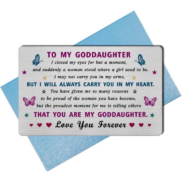 EE&YU Goddaughter Card Gifts - Goddaughter Birthday Valentines Day Gifts, I Love My Adult Goddaughter Gifts, Proud Goddaughter Present