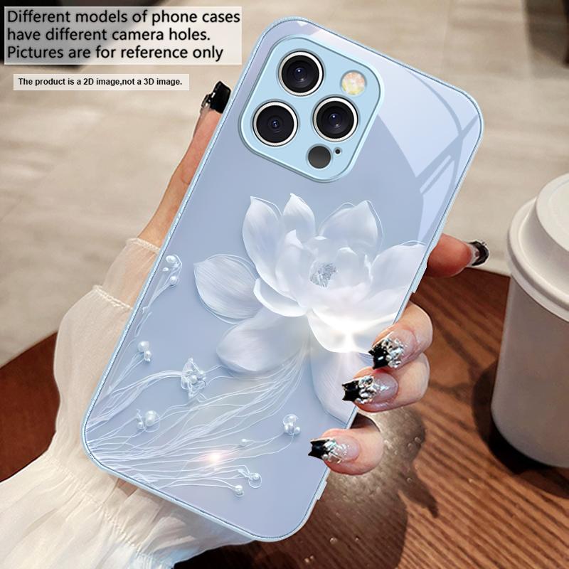 Misty and Gentle Flowers For iPhone 17 Air 16 E 15 14 13 Plus 12 Mini 11 17 Pro Max XR Xs Max 16E 7 8 Tempered Glass Phone Case