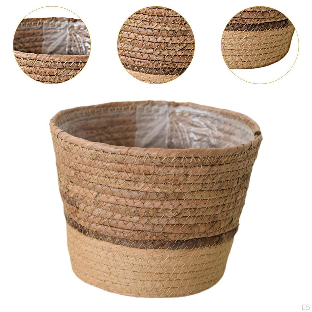 Woven Plant Basket Decorative Storage Home Decoration Container Flower Pot for Patio
