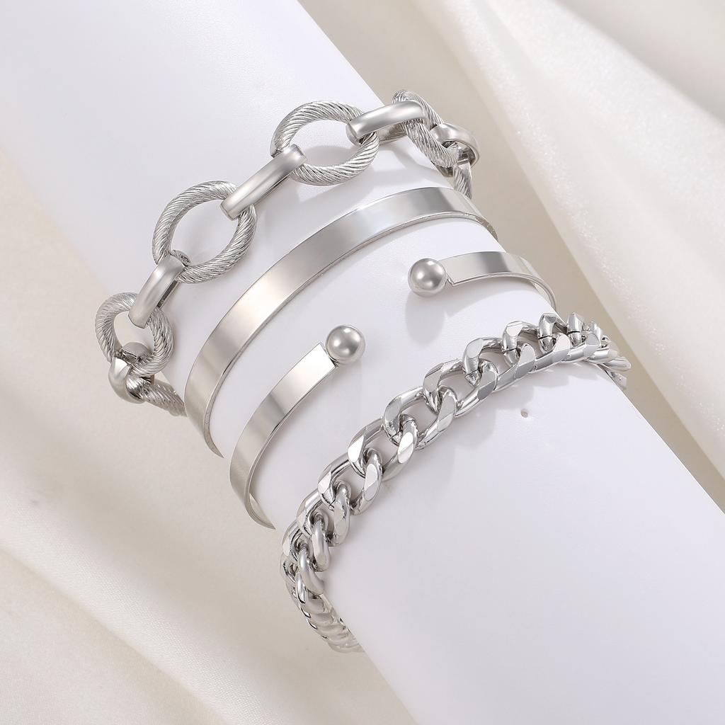 Vintage Mehrschichtiges Kettenarmband Set für Damen – Trendiger Europäischer Stil, Retro Minimalistischer Handschmuck, Grenzüberschreitende Heißverkauf Accessoires