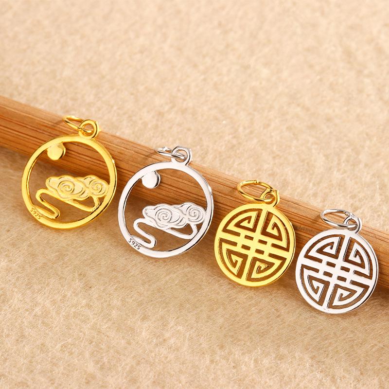 Tingxiang S925 Sterling Silver DIY Jewelry: Elegant Bracelet with Multiple Charms and Pendants.