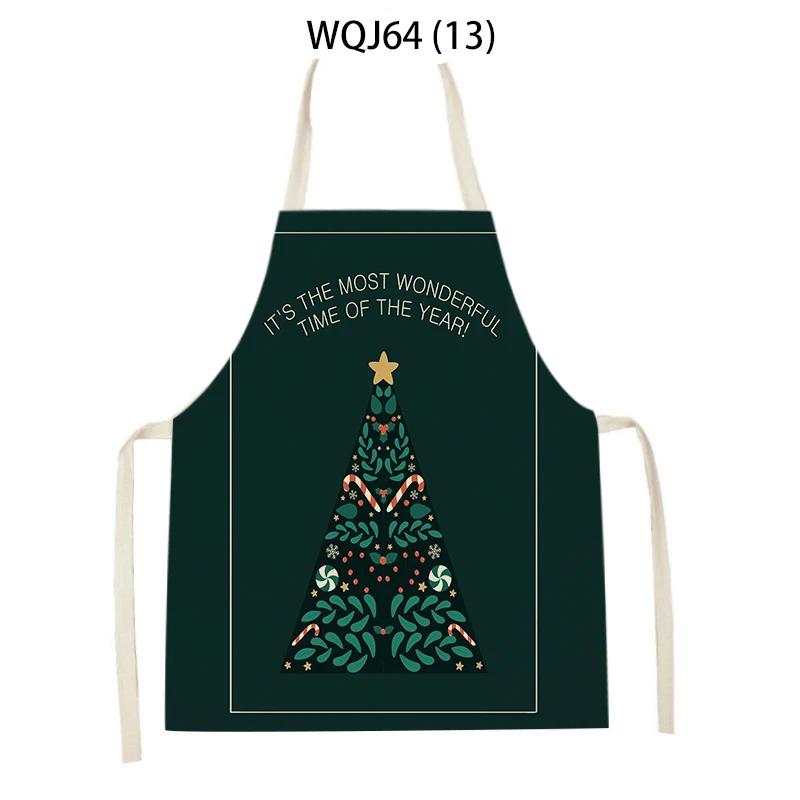 Merry Christmas Tree Socks Gift Letter Printed Cleaning Kitchen Apron Baking Cooking Antifouling Apron Sleeveless Pinafore
