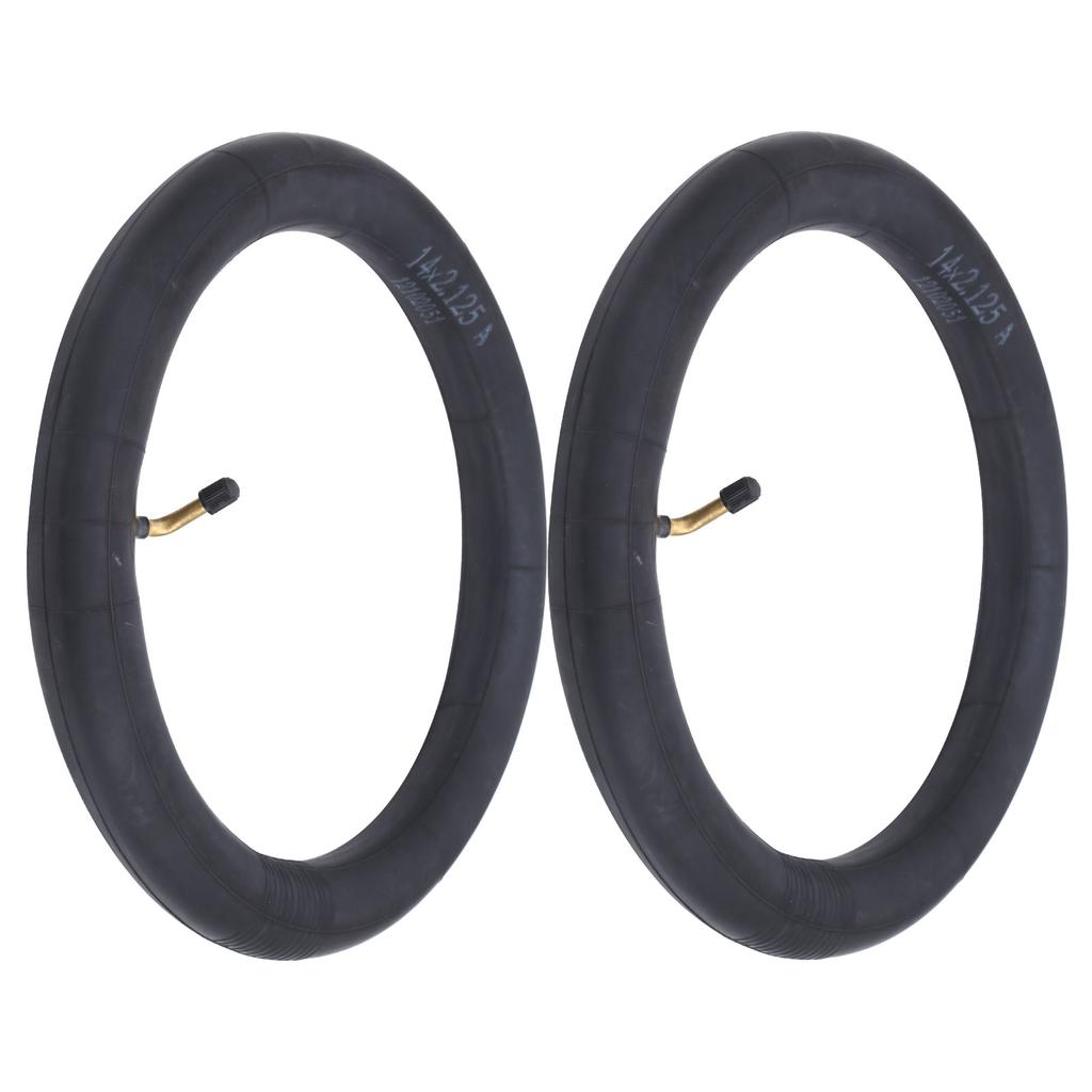 2Pcs Inner Tube Replacement Butyl Rubber Tyre W Bend Valve for Folding Bicycle Bike14x2.125in