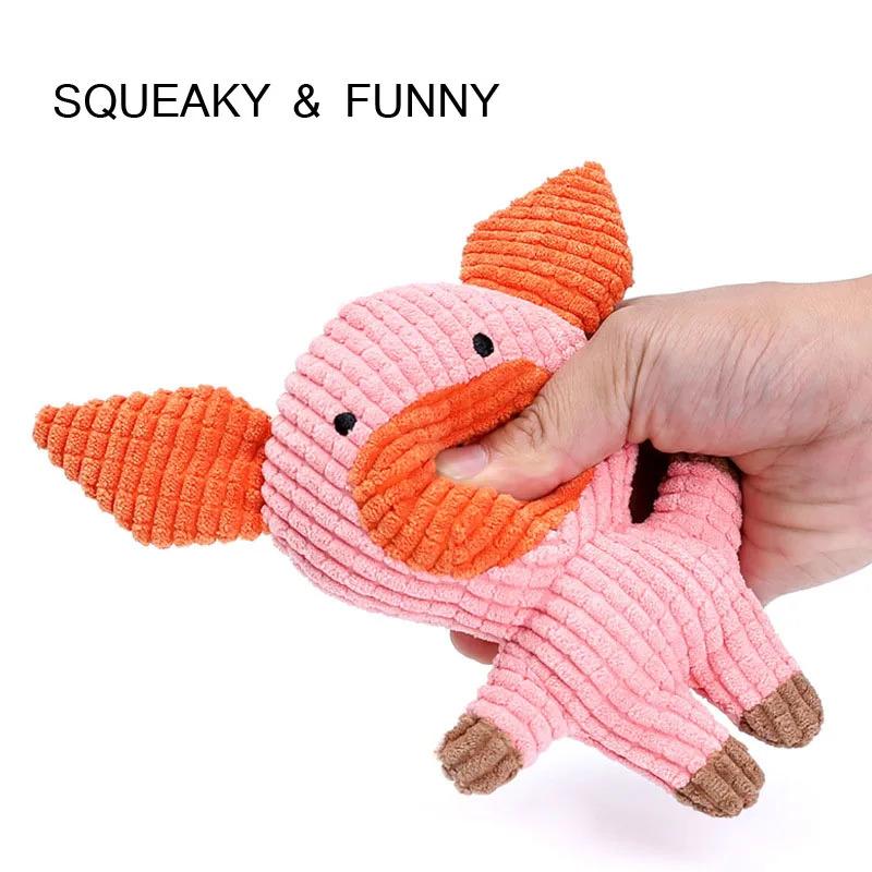 Pet Dog Cat Cute Plush Toys Squeak Pet Cow Rabbit Animal Plush Toy Dog Chew Squeaky Whistling Involved Squirrel Dog Toys