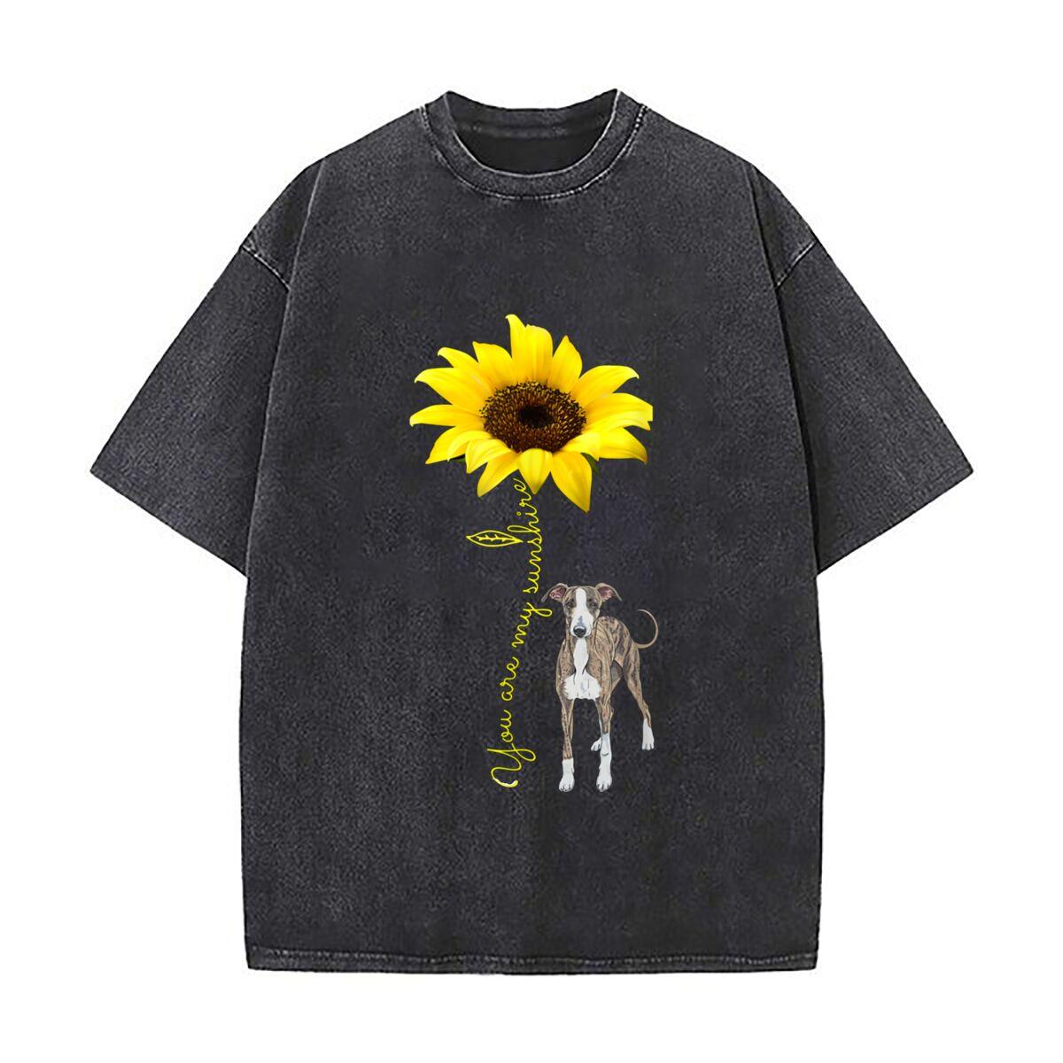 

You Are My Sunshine design Mens Summer Tshirt Cotton Vintage Washed TShirts S