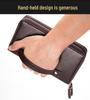 Men's High-Capacity Luxury Wallet and Phone Bag with Double Zipper and Multiple Card Slots
