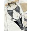 Europäischer & Amerikanischer Bestseller Damen Sexy Glänzend Einfarbig Neckholder Bikini Badeanzug