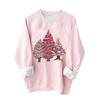 Women's Christmas Tree Printed Fashionable Round-neck Long-sleeved Sweatshirt Top