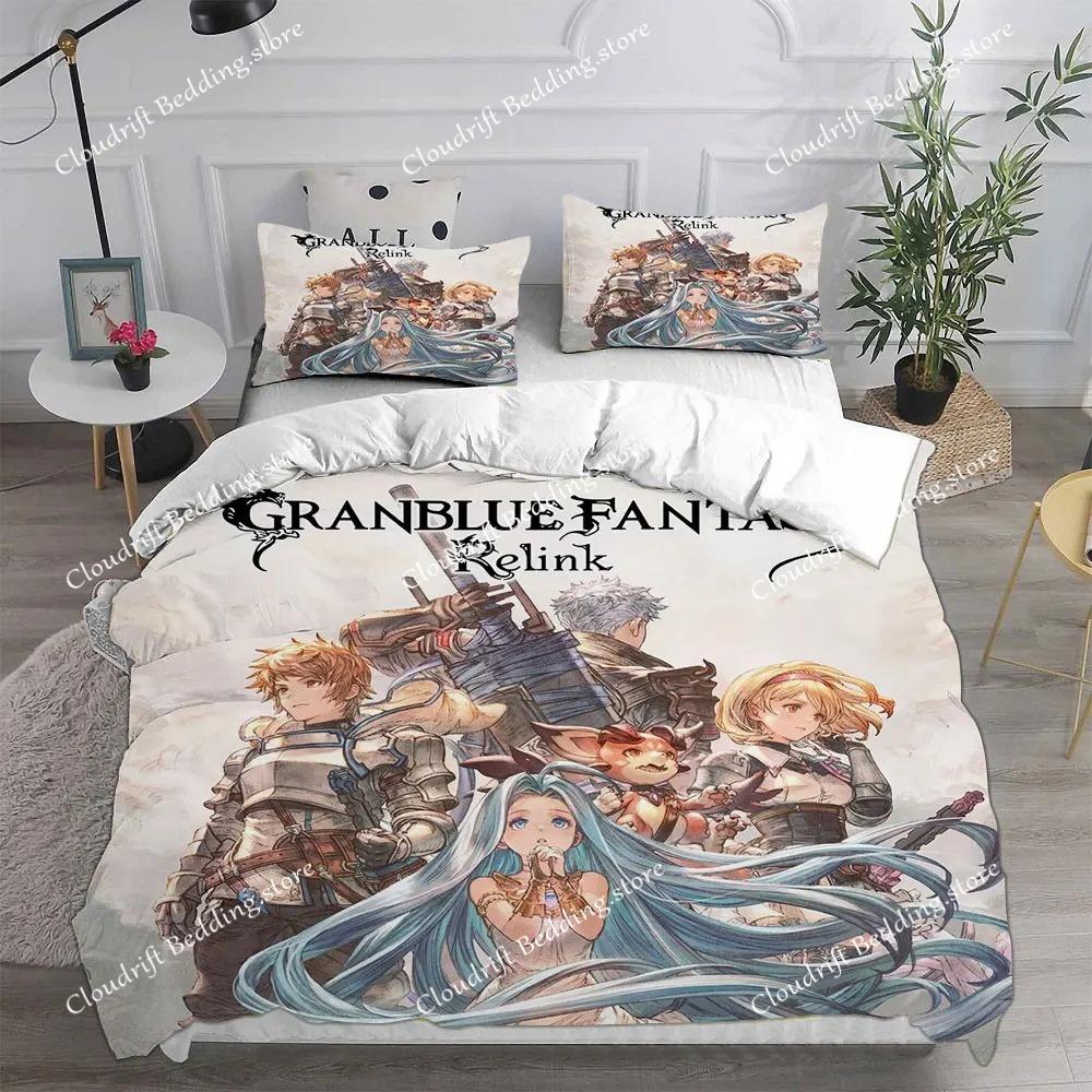 Fashion 3D Game Granblue Fantasy Bedding Sets Comforter Quilt Bed Cover Duvet Cover Pillow Case Sets Kids Adult Size
