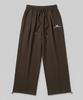 CHICKS All-Light Embroidered One-Pleat Wide Sweatpants Brown