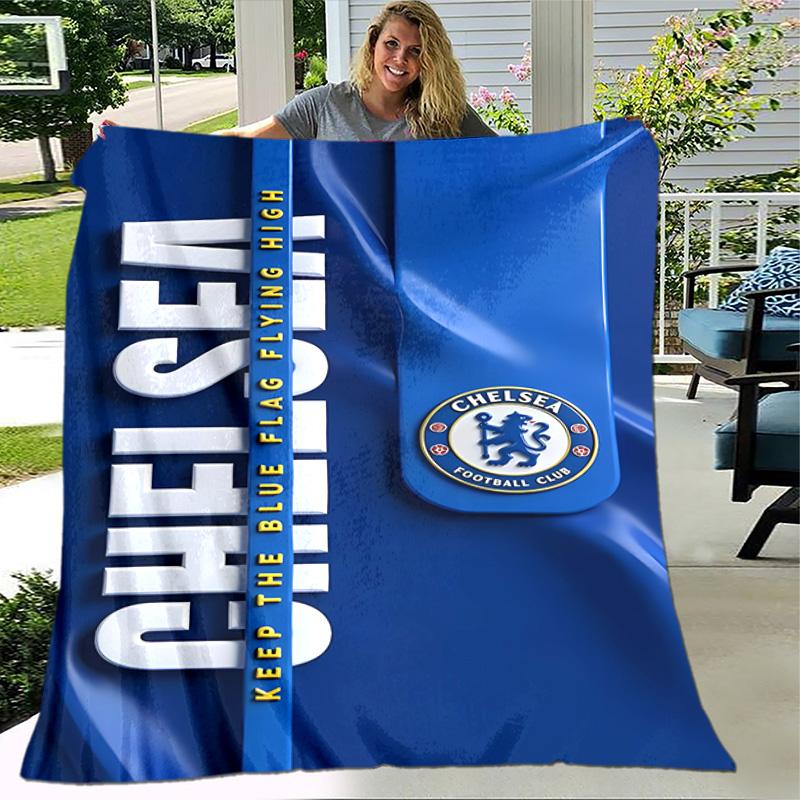 1pc Blanket - Chelsea FC logo Print Design, Lightweight Blanket for Sofa, Bed- Soft &Warm, Gift for All Seasons