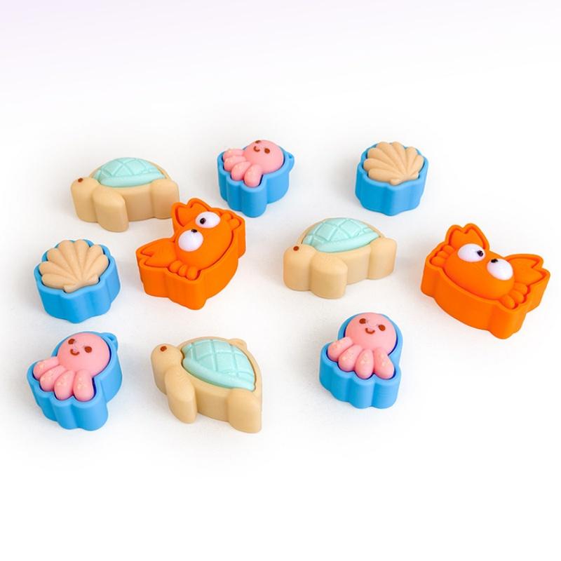 3D Printed Turtle Clicker Keychain Toy Cute Animal Stress Relief Fidget Calming Gift for Travel Office