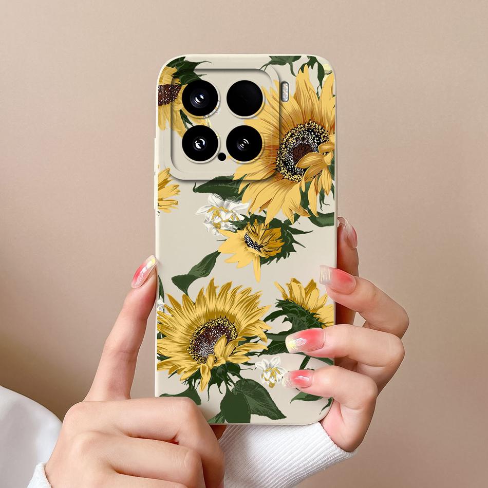 Candy Case For Xiaomi 15 Pro Phone Housing Soft Liquid Silicone Upgrade Full Protection Flowers Back Cover For Xiaomi15 Pro Capa