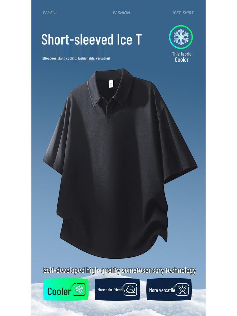 Men's Summer Lightweight Lapel Short Sleeve Casual Top