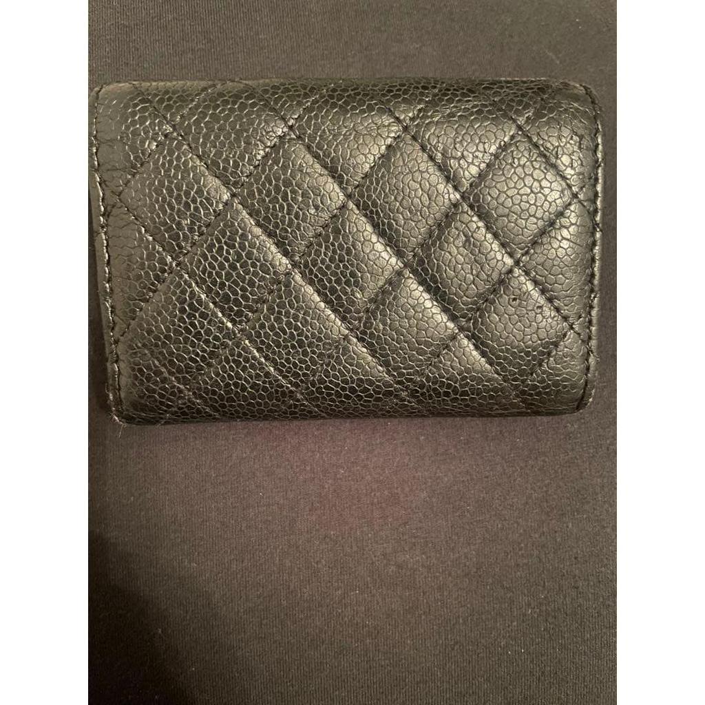 Used CHANEL Boy Chanel Tri-fold Wallet Caviar Skin
