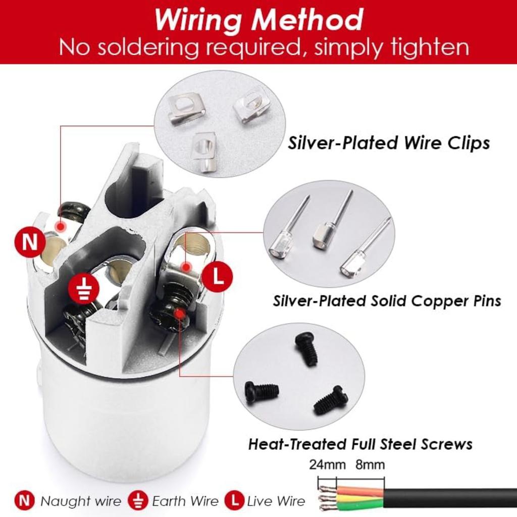 Heavy-Duty PowerCon Connectors, 3-Pin AC Male and Female, 250V 20A, High-Performance Aviation-Grade for Stage Lighting and Audio Equipment.