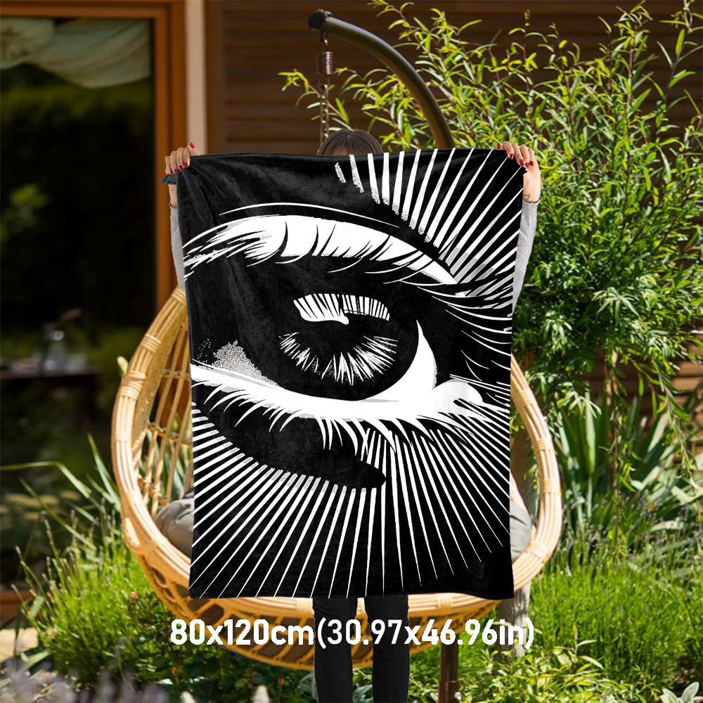 

1pc eye pattern Outdoor Flannel Blanket Soft Warm All-Season Throw for Sofa Bed Car Camping Office, Cozy Gift Idea1132S 80x120cm(31x47inch)