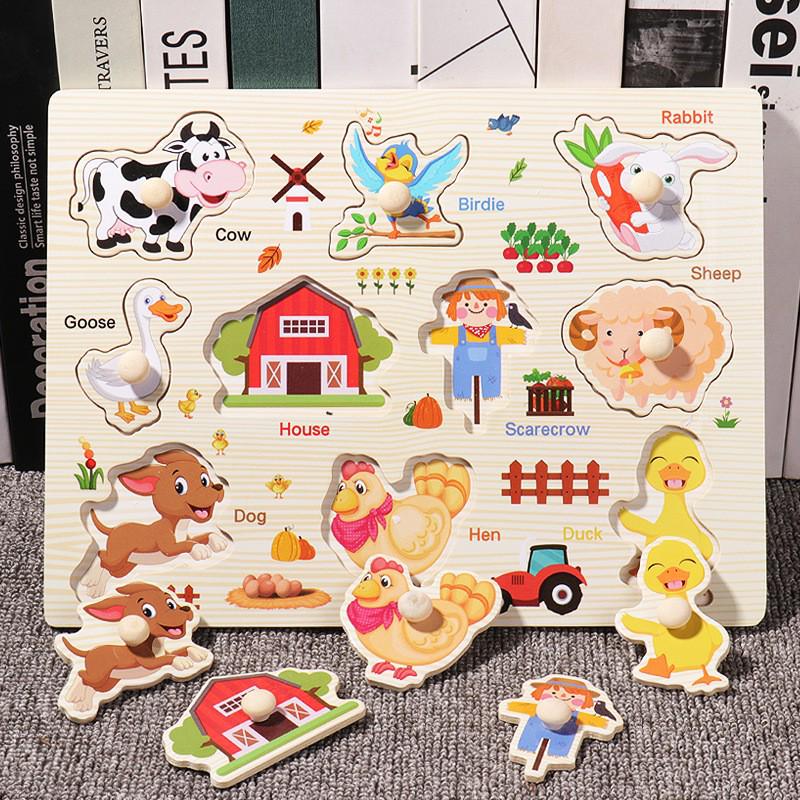 Double-Sided Wooden Pegboard Puzzle & Graffiti Drawing Board: Educational Toy for Learning Letters, Numbers, and More