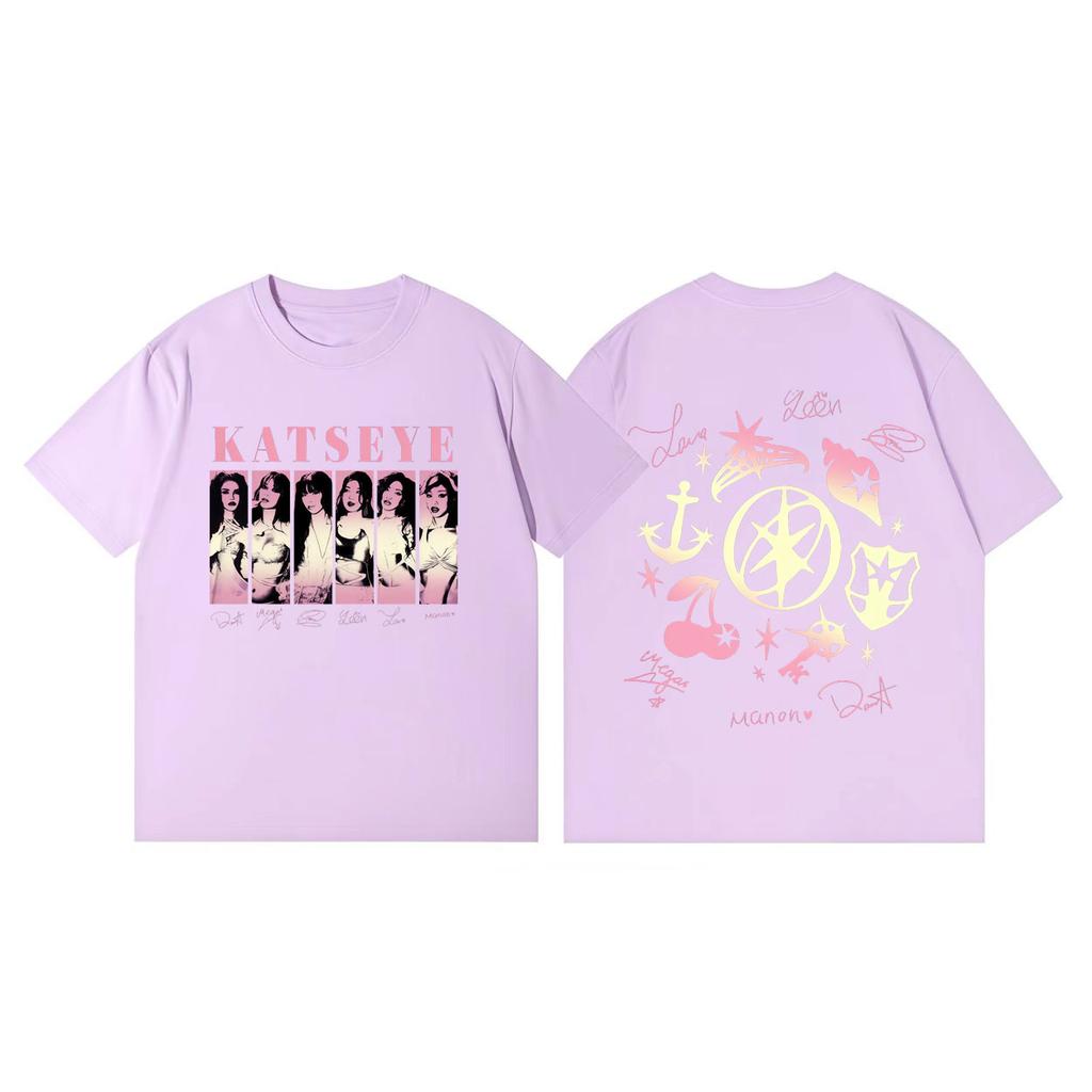 Kpop Katseye World Tour 2026 Tshirt Men Women Clothing Fashion Y2k Oversized Tshirts Summer Casual Cotton Short Sleeve T Shirt