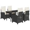 VidaXL Ensemble à Manger de Jardin avec Coussins 5 pcs, Table et Chaises avec Dossier Réglable, Meubles d'Extérieur, 3212735